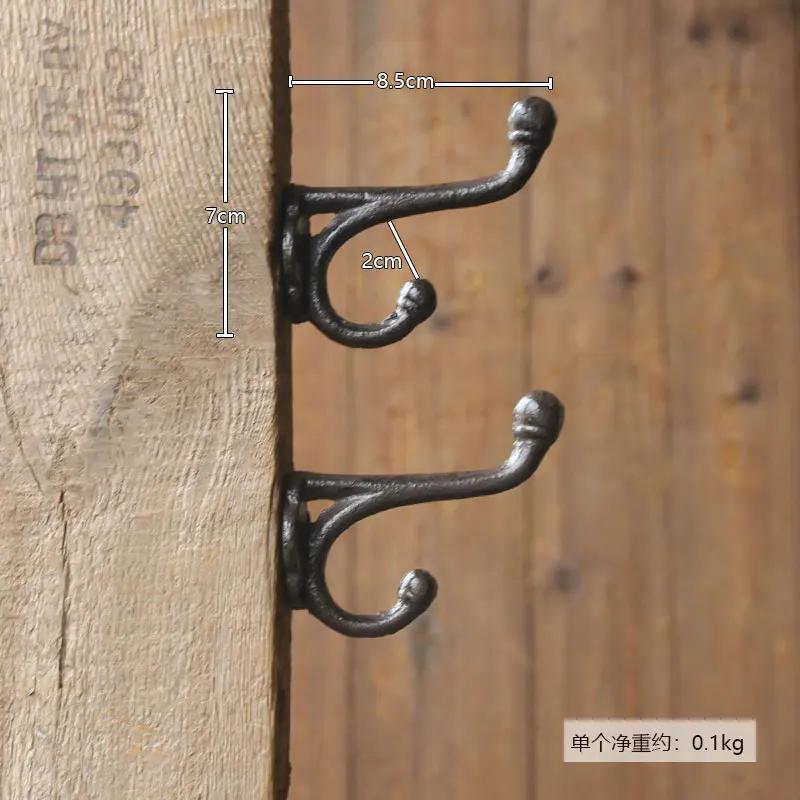 Retro Iron Art Cast Iron Hook Courtyard Garden Outdoor Wall Decoration Clothing Store Clothing Hat European Style Clothes-hook