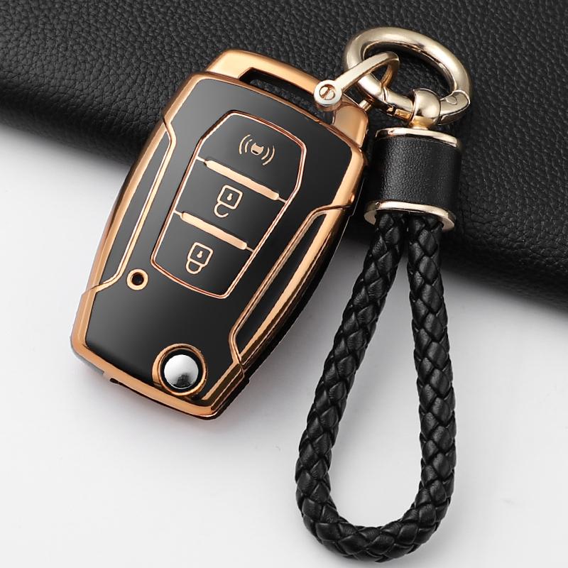 Soft Tpu Car Key Case Cover Shell For Ssangyong Kyron 2 Sanka Actyon Korando Tivoli 3 Buttons Smart Keyless Keychain Accessories