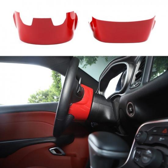 Red Electric Adjust Steering Wheel Base Trim for Dodge Charger/Challenger 2015+