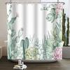 Tropical Cactus Print Shower Curtain Boho Plant Pattern Waterproof Fabric Shower Curtains Modern Bathroom Decor With Hooks
