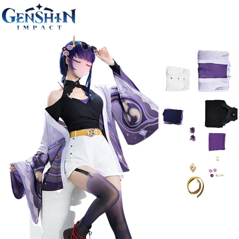 

Genshin Impact Raiden Shogun Косплей Костюм Аксессуар Униформа Одежда Хэллоуин S