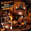 Halloween Witch Cow Resin Figurine with and Pumpkin, Cute Home Decor Ornament for Party
