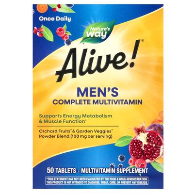 Nature's Way, Alive!, Energy Complete Multivitamin for Men, 50 Tablets