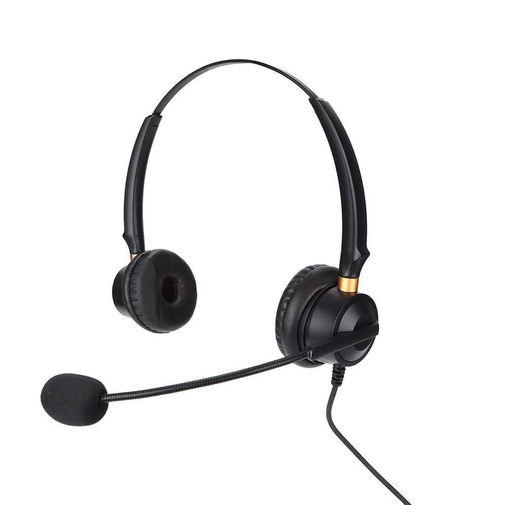 Telephone Headset with Microphone Control Adjustable Call Center Headphone for Business Office Communication