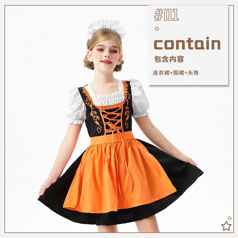 Halloween Bavaria Children's Costume Germany Munich Oktoberfest Maid Dress Girl Dirndl Dress