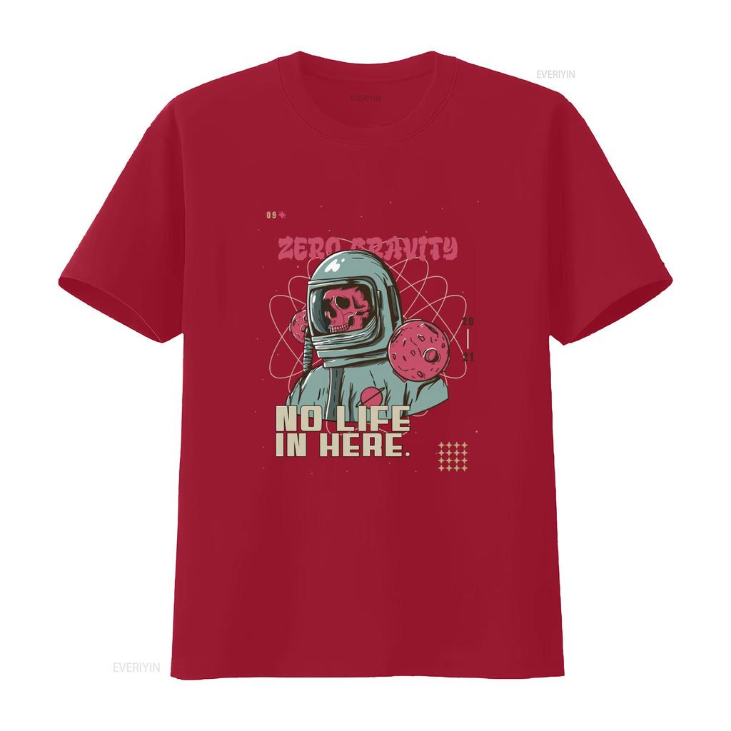 Zero Gravity Space Skull T Shirt Defying Boundaries with Astronaut Design and Atomic Elements Vintage Washed