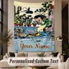 Custom Text Printed Tapestry Gaston Lagaffe Pattern Large Wall Hanging Indoor Room Decor