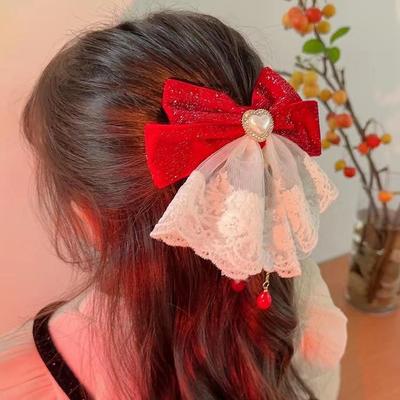 Child's Big Bow Hairpin: Cute Baby Girl's Head Clip for New Year