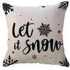 Winter Christmas Day Decorative Pillowcase Black Christmas Decoration Snowflake Tree Double sided Printed Decorative Sofa Cover