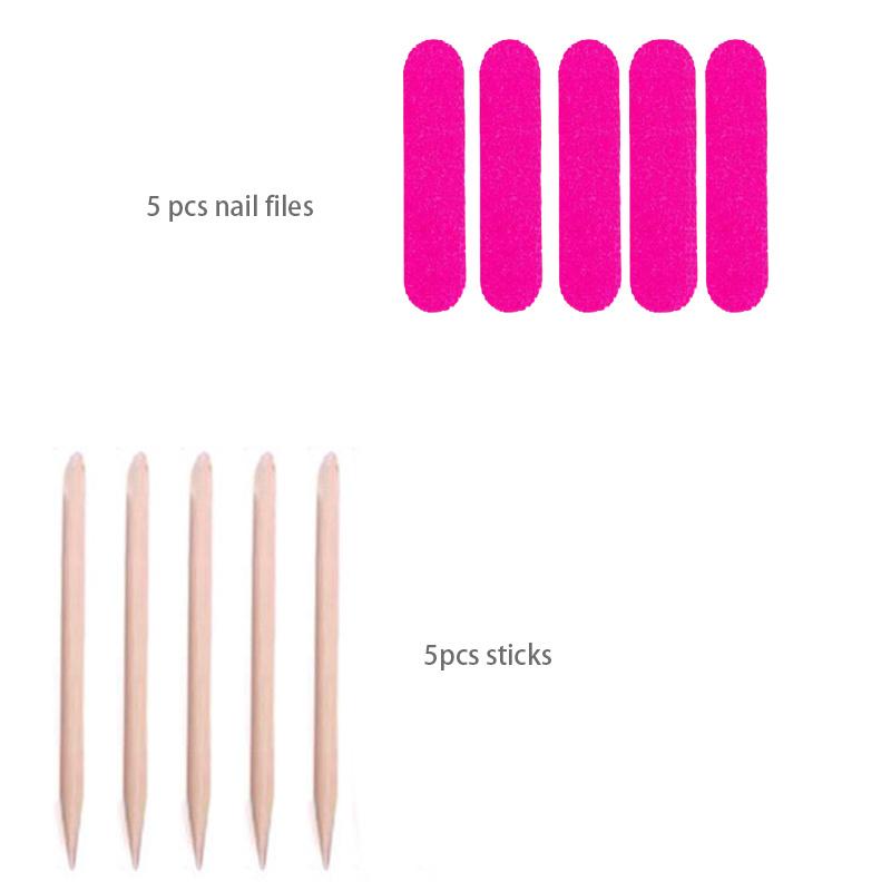 10pcs/set DIY Manicure Tools Nail File Polishing Strip Manicure Orange Wood Stick Dot Drill Stick Dead Skin Push Stick Nail Polishing Stick