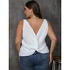 Women's Autumn and Winter Large Size V-neck Casual Bottom Woven Sweater