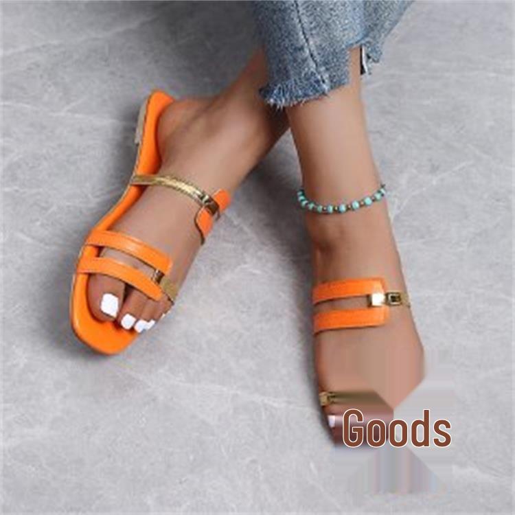 

2023 Summer Plus Size Women s Color Block Casual Outdoor Slippers and Sandals - European & American Style 41 червоний/помаранчевий
