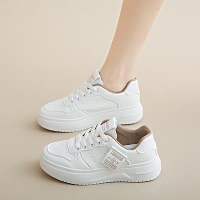 White Shoes for Female Students Fashionable Autumn New Platform Height Increasing Breathable Casual Shoes