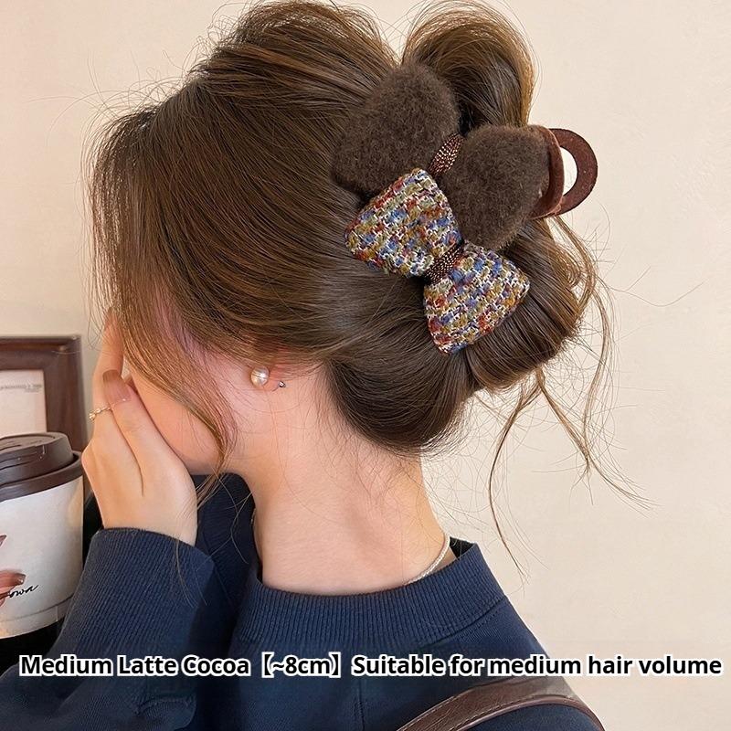 Stylish, Retro Double-sided Bow Hair Clip for Women, High-end Hair Accessory.
