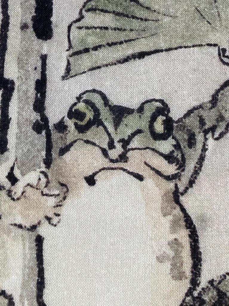 Hand Towel Snake and Frog Enlarged by Kyosai Kawanabe Ukiyo-e