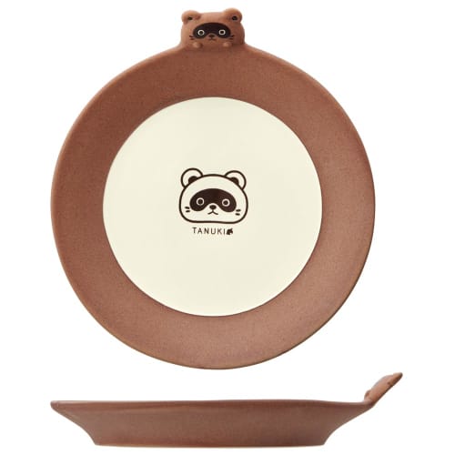 Skater Die Cut Medium Plate 18cm Ceramic Dish Plate Tableware Ceramic Cute TANUKI Tanuki Animal Pattern Ceramic Cute Cute CHPL18D-A