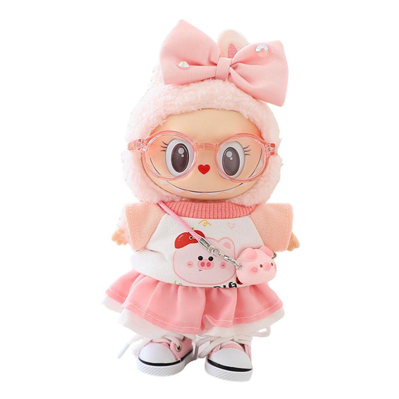 

6 предметов одежды для кукол Лабубу, аксессуары, стильный комплект одежды Kawaii, подходящий для кукол Лабубу ростом 15–17 см, комплект одежды для кукол