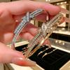2026 Micro-inlaid 18K Gold Gypsy Cross Bracelet Light Luxury Fashion X Diamond Bracelet Hand Jewelry