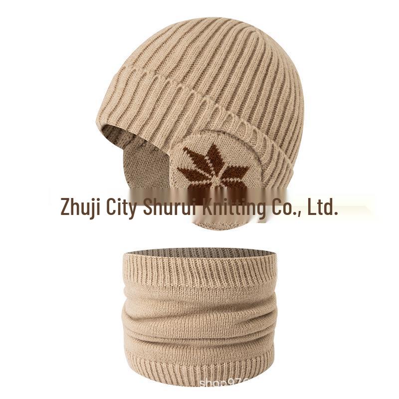 Children's Winter Snowflake Earmuffs and Scarf Set - Fleece-Lined, Thick Knit for Outdoor Cycling