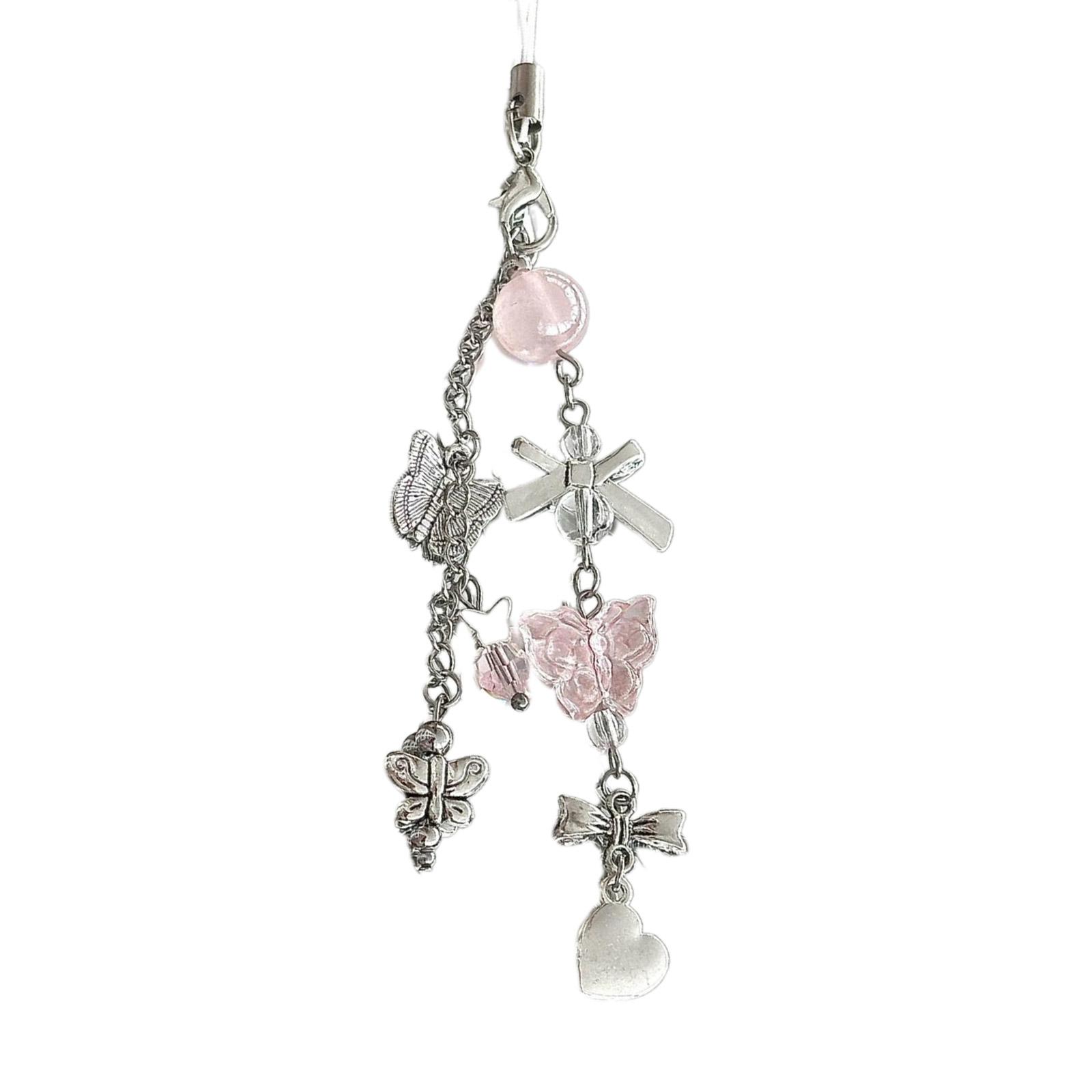 

Брелок из акрилового сплава с бисером, стильный кулон для телефона для женщин и девочек, элегантный брелок в подарок, модный аксессуар для сумки 5