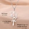 Dawapara Eye of Horus with Ankh Cross Necklace Key of Life Protection Ancient Egypt Jewelry Stainless Steel Necklace