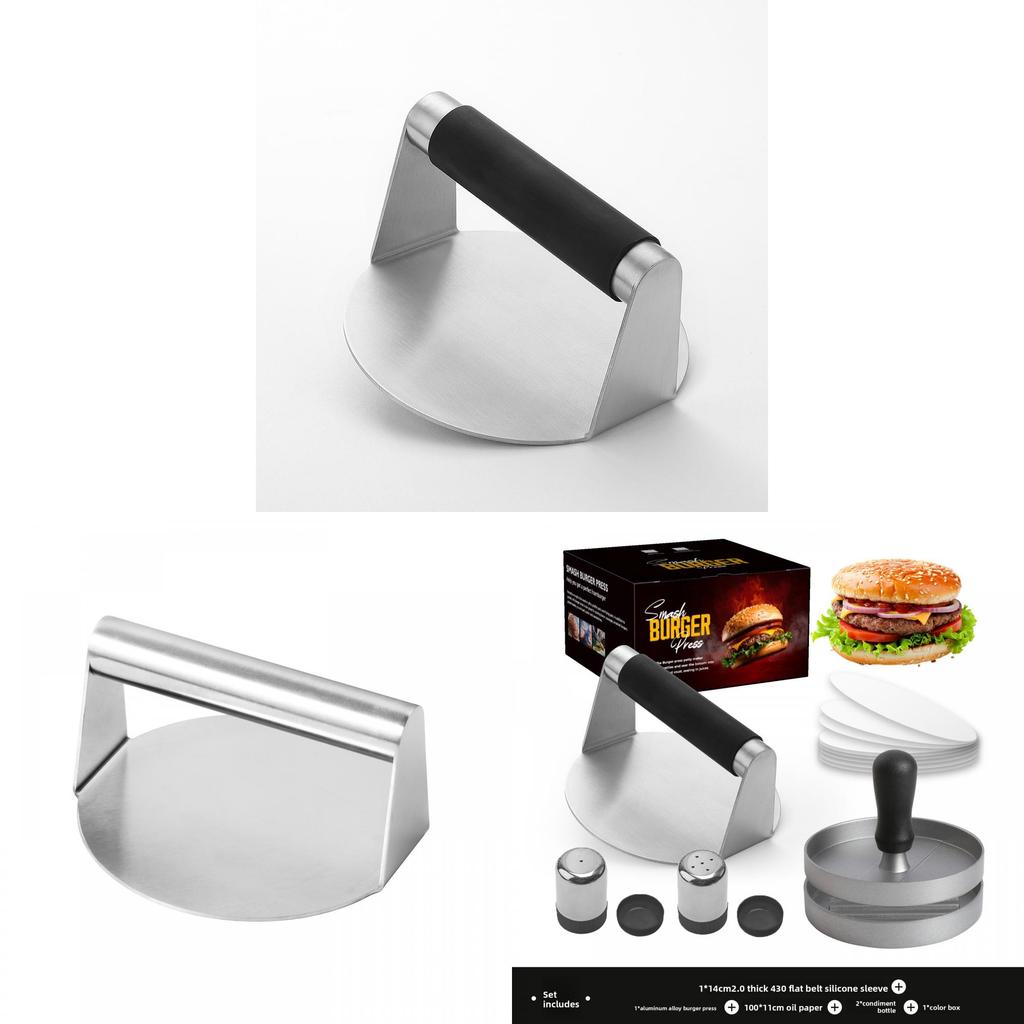 Pressa per Hamburger in Acciaio Inossidabile con Superficie Antiaderente per Uso in Cucina e Idea Regalo