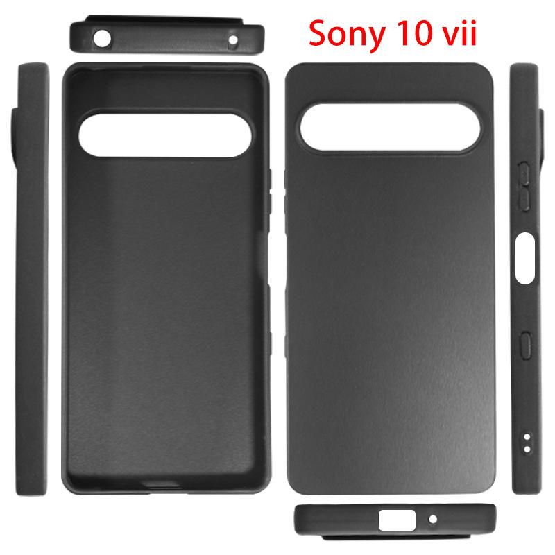 Sony Xperia 10 VII Schwarz Matt TPU Stoßfest & Verschleißfest Handyhülle
