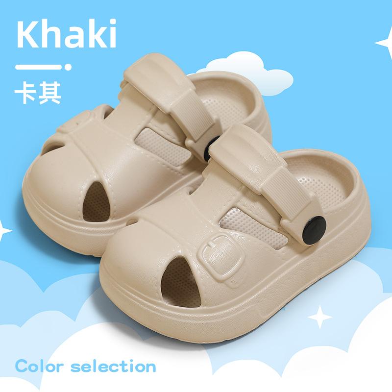 Kids EVA Clogs Summer Non Slip Soft Sole Sandals Two Way Wear Boys Girls Protective Toe Beach Shoes
