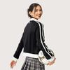 Li-Ning Sports Lifestyle Series High Street American Vintage Casual Simple Color Block Stand Collar Zipper Sweatshirt Women sweatshirt Black AWDVC04-1