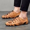 New Summer Men's Sandals Breathable Korean Version Daily Hollow Sports Leather Shoes Large Size Octopus Doudou Dad Shoes