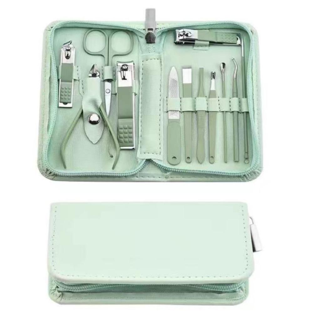 

Stainless Steel Nail Grooming Kit with Storage Case Fingernail Trimmer Suit Nail Clipper Kit Home 12pcs