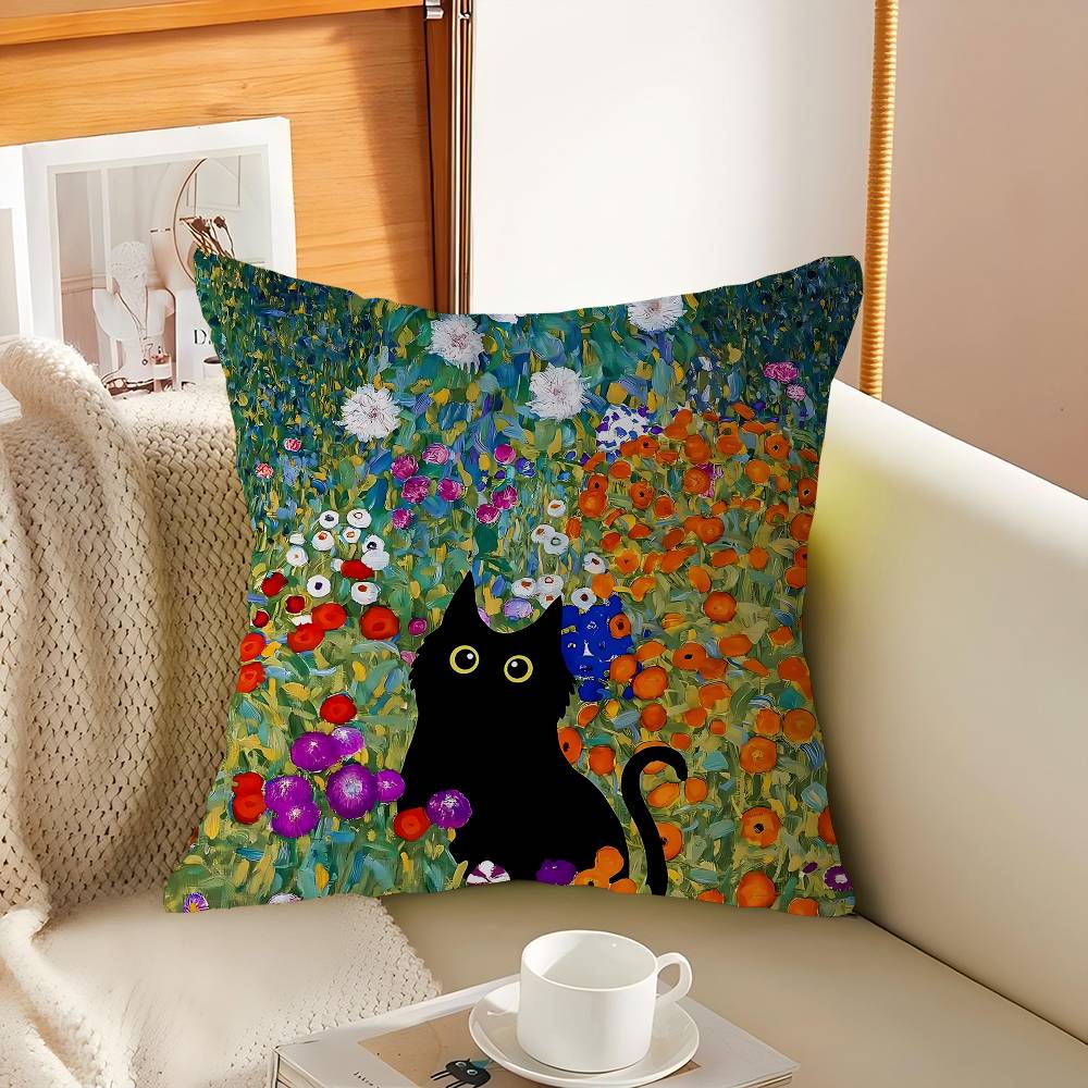 Claude Monet Classic Art Collection Cat Pillow Cover For Bedroom Room And Living Room Sofa Decorative Cushion Cover