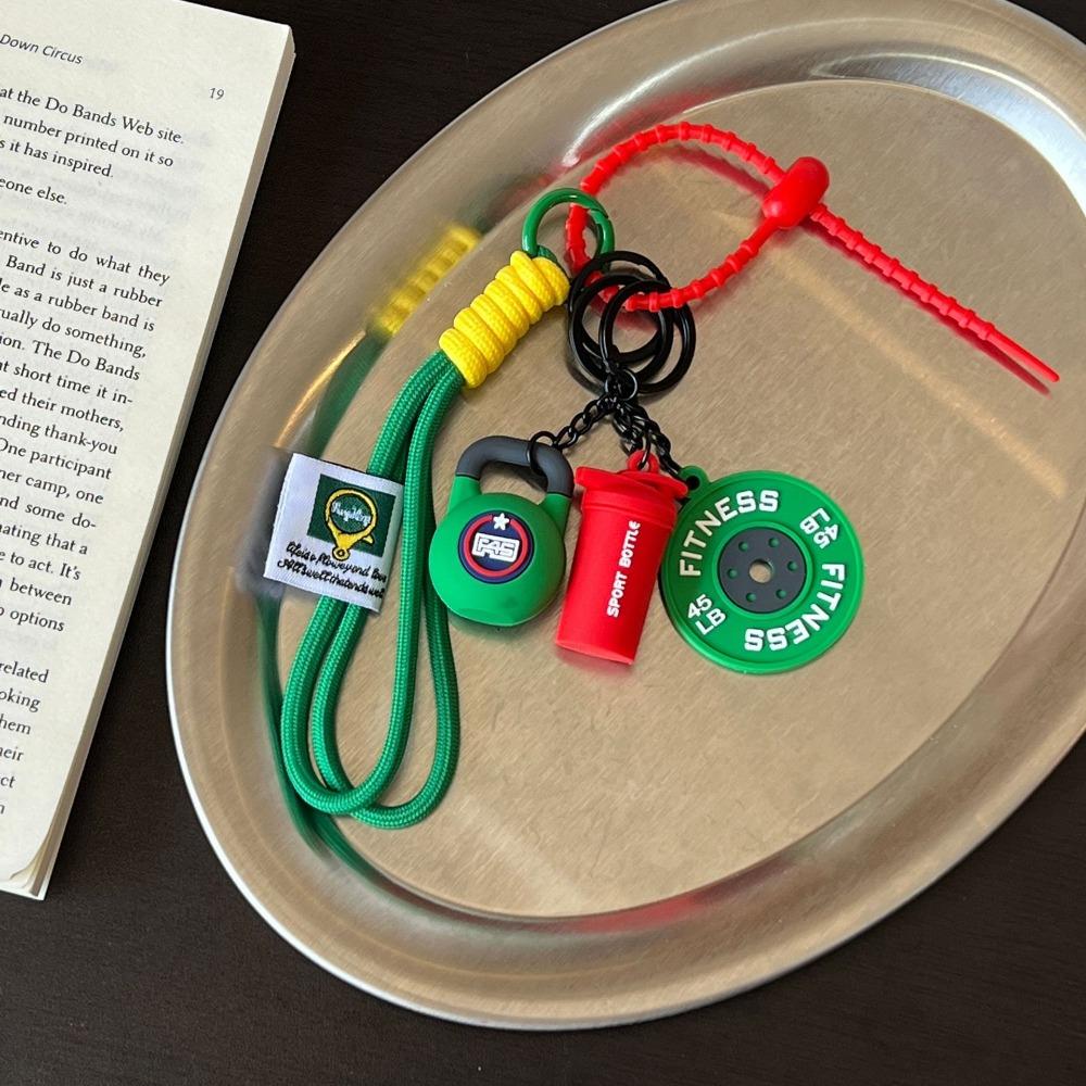 

Weight Plate Gym Lover Key chain Hand-Woven Nylon Rope Pendant Fitness Keychain Gym Gifts Style 09