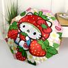 1pc Strawberry Hello Kitty Automatic Open/close Umbrella, Portable Travel Umbrella, Everyday Use - Outdoor Accessory, Artistic Pattern, Compact Design