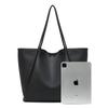 Fashion Tote Bag Retro Minimalist Design Solid Color Casual Handbag Large Capacity Versatile Women'S Shoulder Bag