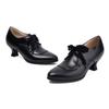 Spring Autumn PU Leather Shoes for Women Lace-up 5.5 Cm Middle Heels Shoes Woman Custom Retro Female Casual Shoes WSH5256