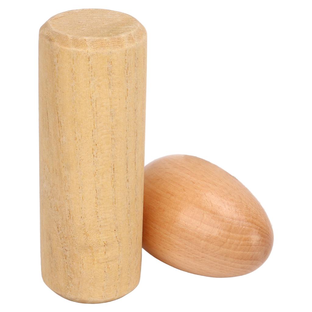 2KS Dřevěné vajíčko chrastítko Přírodní Bezpečné Hudební Ruční Perkusní Nástrojová Sada pro Děti