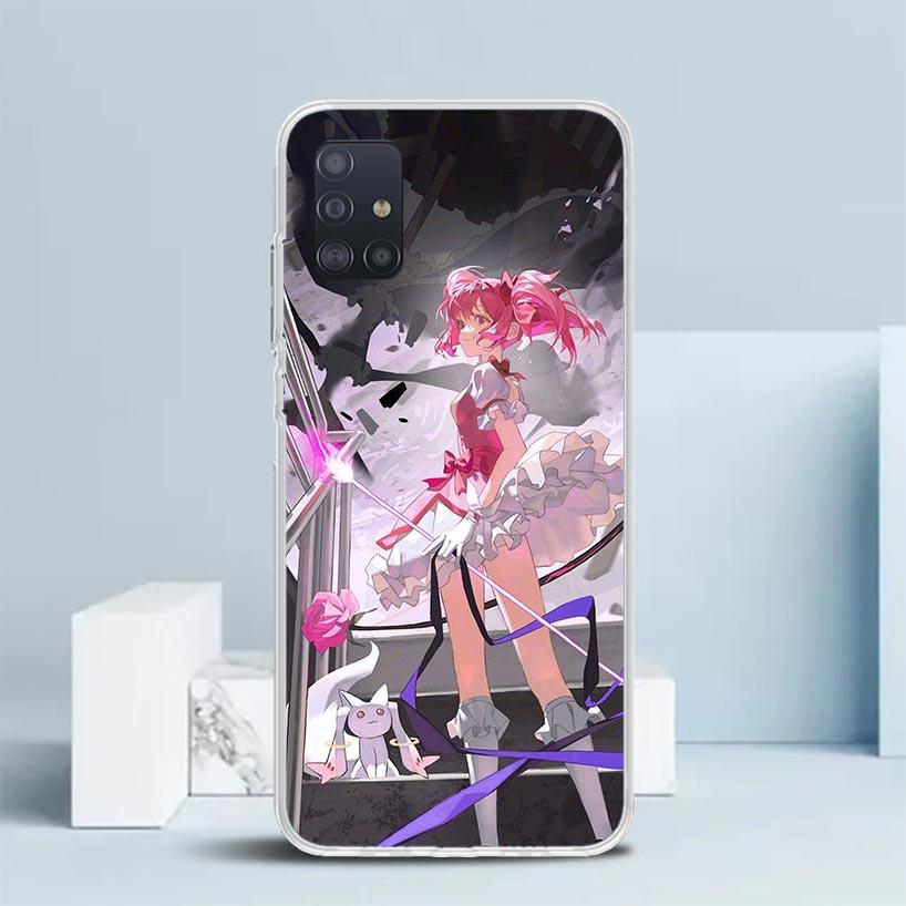 Madoka Magica Anime Soft Cover for Samsung Galaxy A12 A22 A32 A52 A72 A02S Phone Case Note 20 Ultra 10 S10 Plus A51 A71 A50S A20