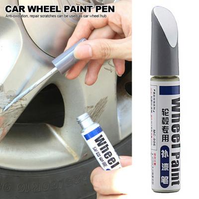 New Arrival 12ml Silver Alloy Wheel Touch Up Pen Repair Paint Curbing Scratch Maker with Brush Car Scratch Remover