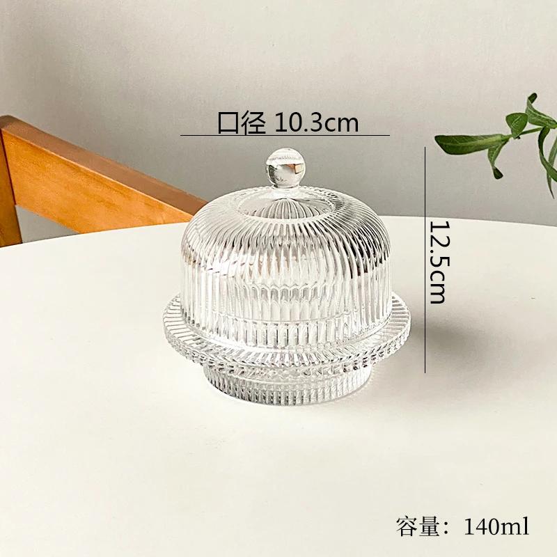 Transparent Glass Bowl with Lid Dessert Dim Sum Bowl Fruit Yogurt Bowl Soup Bowls Serving Bowls Molecular Cuisine Tableware