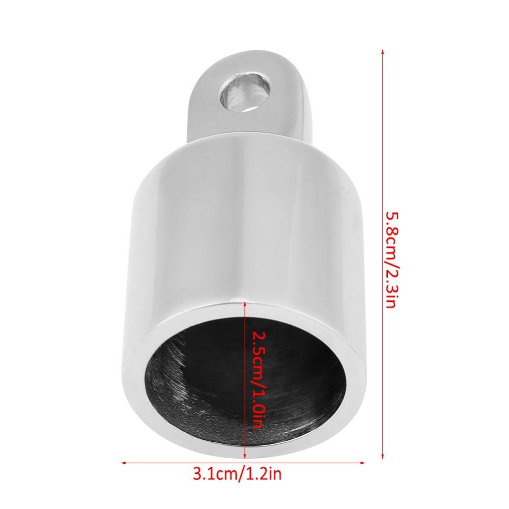 2Pcs Inside Dia 1" 25mm Bimini Top Caps 316 Stainless Steel Tube Fitting Boat Application
