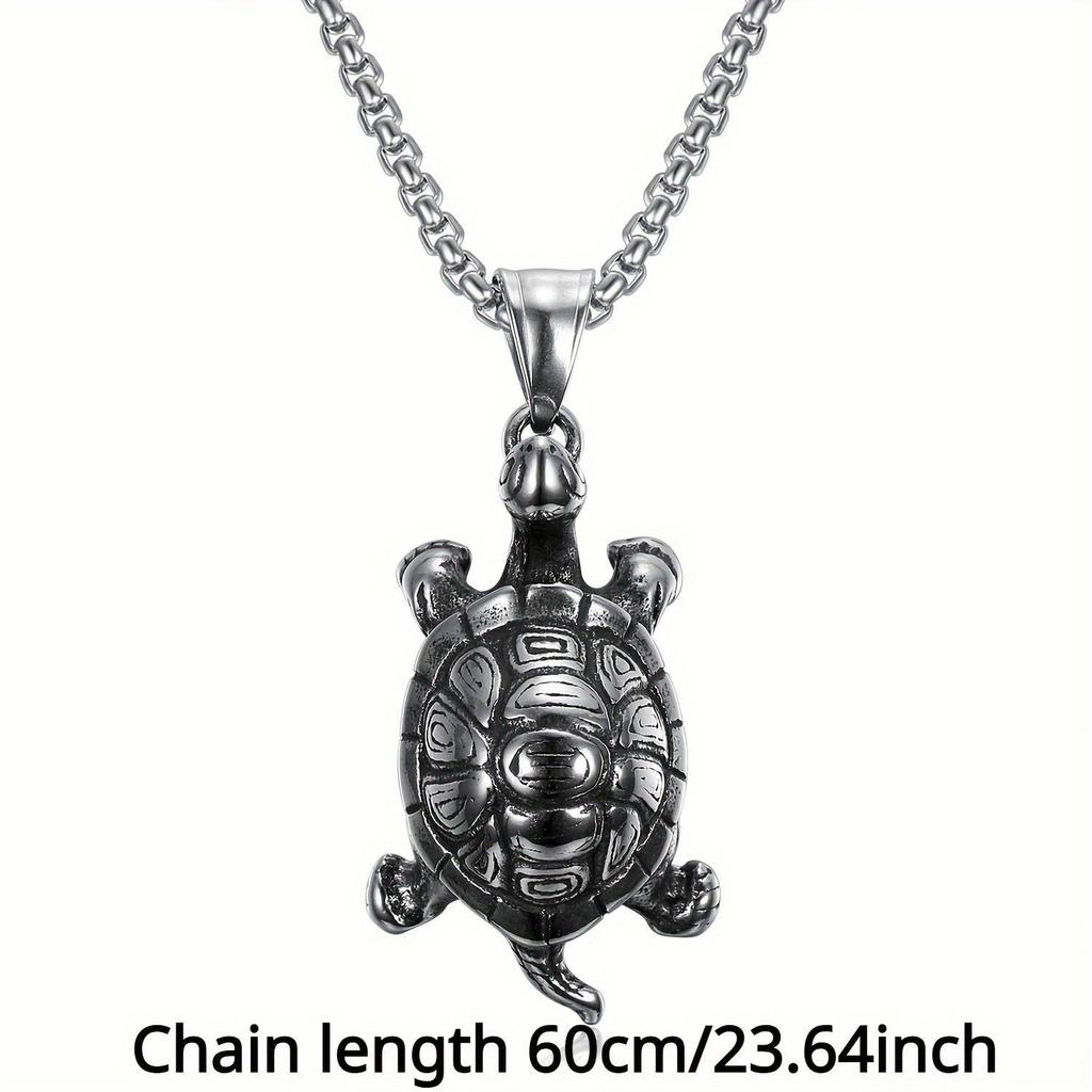 Colier cu pandantiv pentru bărbați, stil motocicletă personalizat vintage, accesorii pentru gât, model broască țestoasă