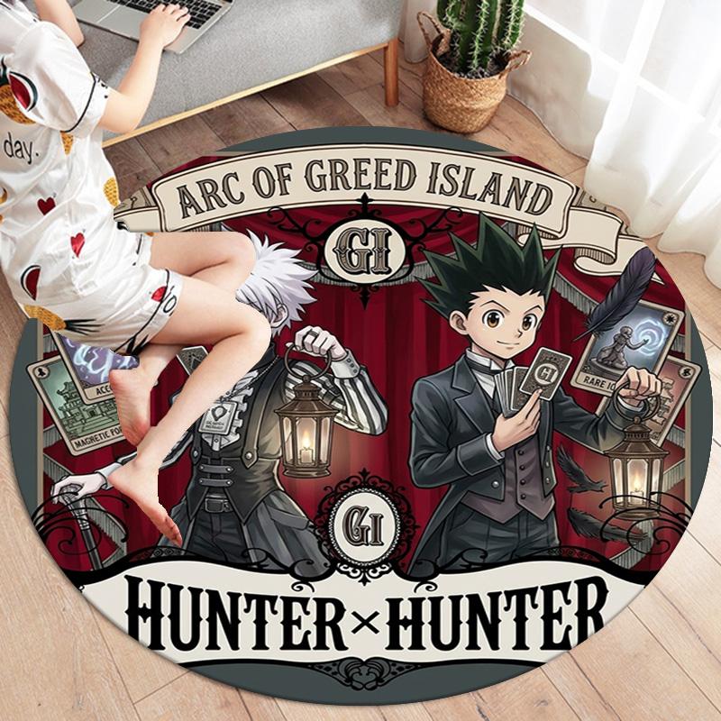 Hunter X Hunter Round Area Rug Carpet Rug For Living Room Bedroom Sofa Playroom Decor Nonslip Floor Mat
