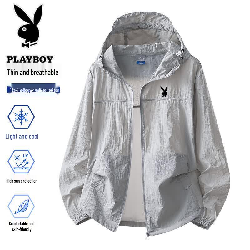 PLAYBOY Men s Summer UV Protection Hooded Jacket 4XL
