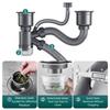 Water Blocking Double Sink Tube Stainless Steel Deodorizing Drain Pipe  Double Sinks