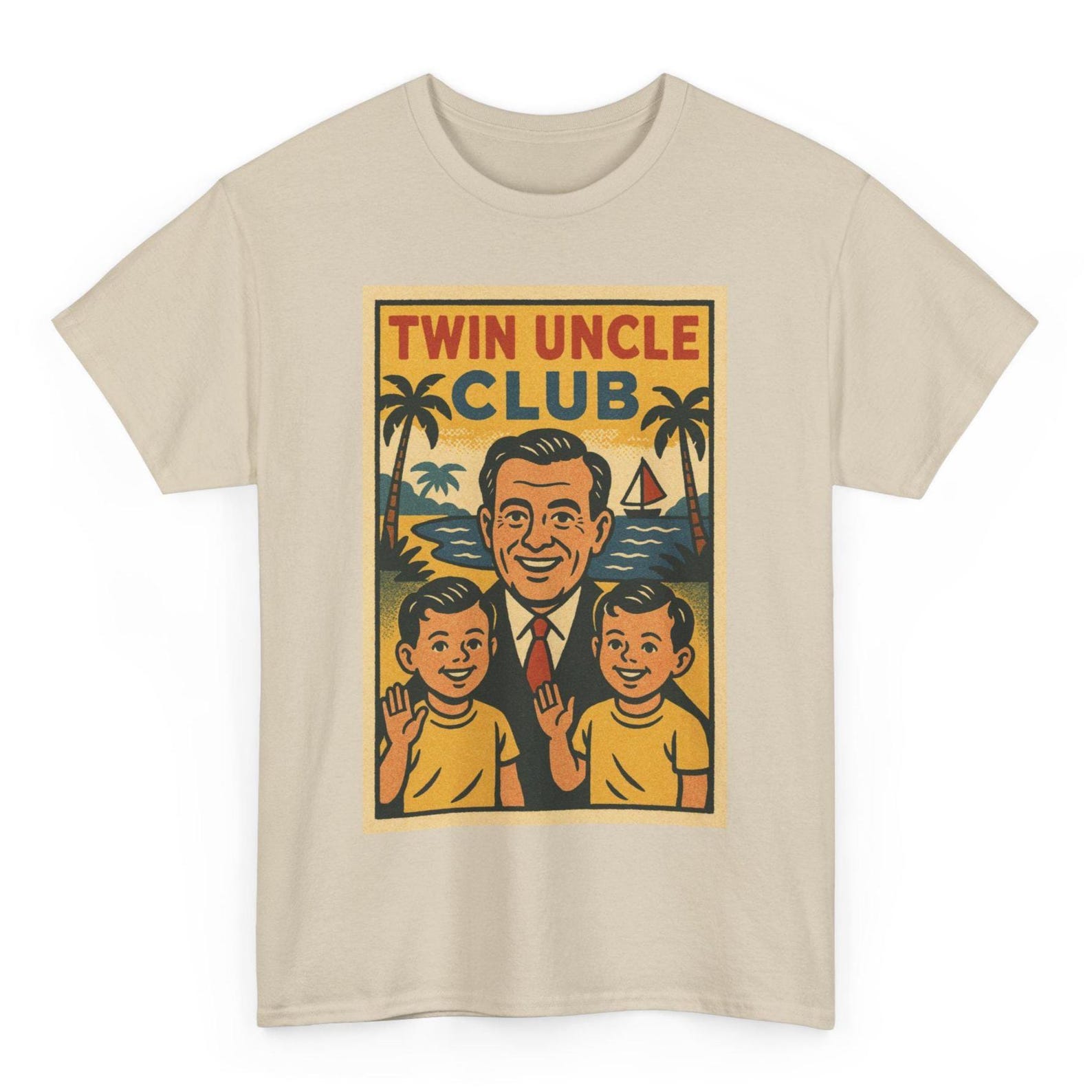 Twin Uncle Club T-Shirt: Retro Comic Style, Fun Family Tee 2XL