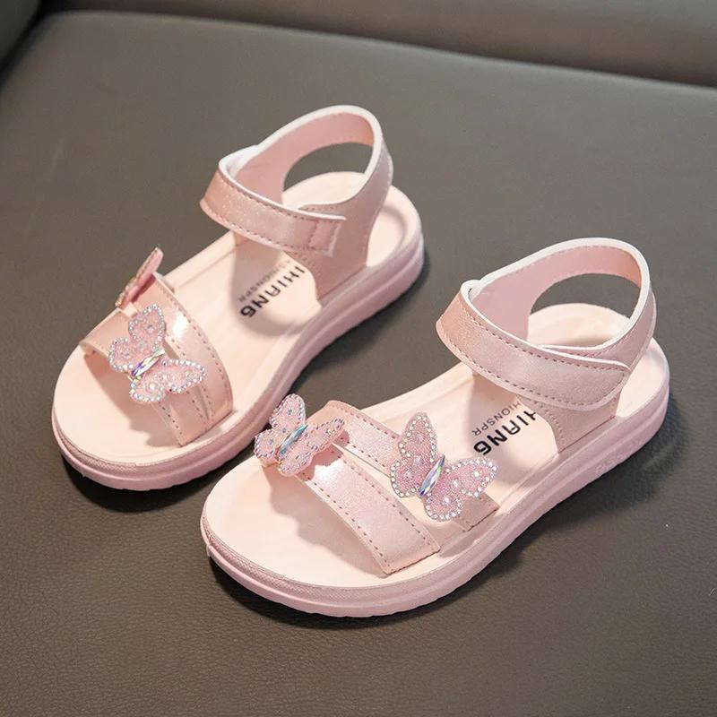 

Summer Sandals for Girls Colorful Bow Children s Sandals Shoes Anti Slip Wear-resistant Soft Bottom Girls Shoes 26 (Insole 16.3CM)
