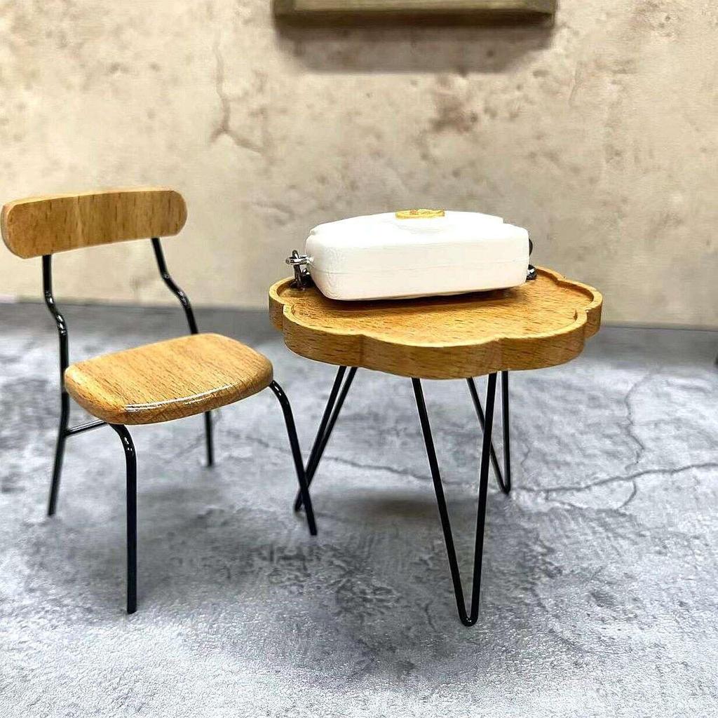 Moin Moin Scale Miniature Furniture Set Dollhouse Cafe Single Antique Brown Doll 2502mini65 1/12 (Table & Chairs) / Seater, Retro, Style, Biscuit-Like