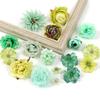 Green Rose Artificial Flowers Heads Silk Fake Flower for Home Room Decor Marriage Wedding Decora DIY Craft Wreath Gift Accessory