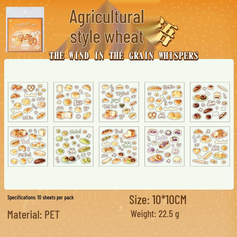 Summer Theme Food Decoration Stickers: 4 Styles, 10 Sheets - Yu Xian Sweet Fun Pet Series